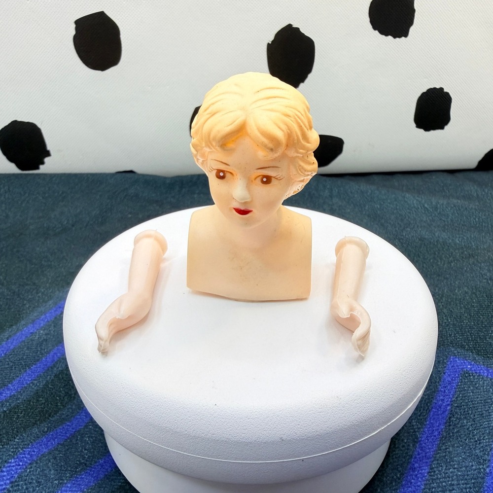 Vintage Darice 2.5" Plastic Angel Head Hands Set 1224-17 Doll Making Craft Lot 2